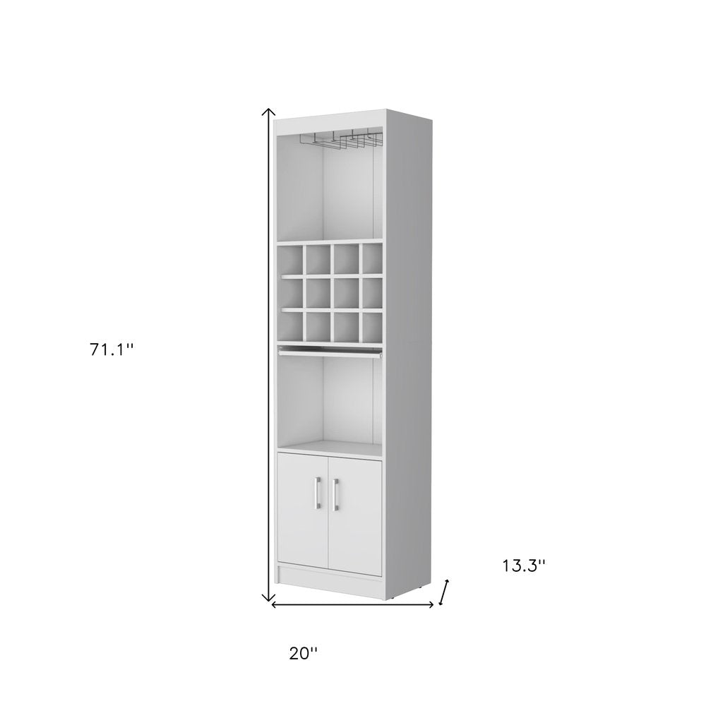 71" White Wood Bar Cabinet With Two Doors — view 5