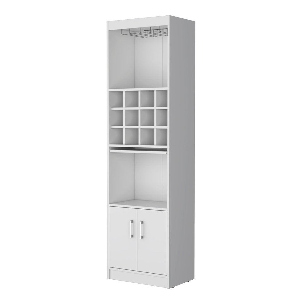 71" White Wood Bar Cabinet With Two Doors — view 1