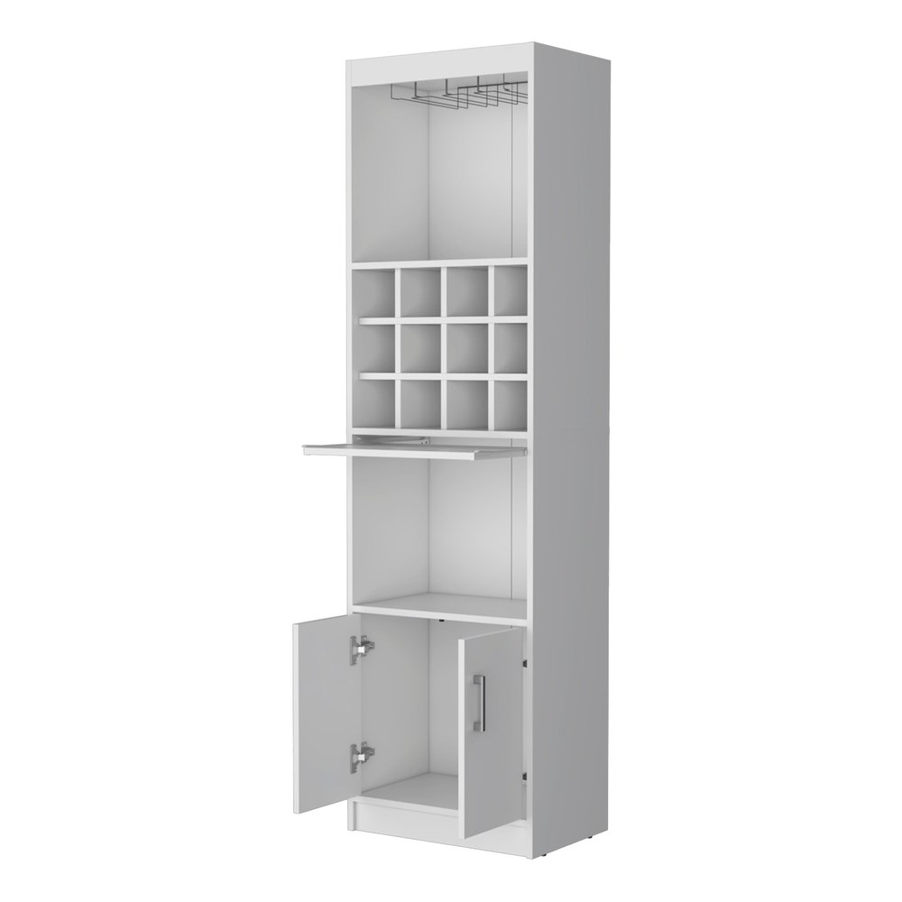 71" White Wood Bar Cabinet With Two Doors — view 2