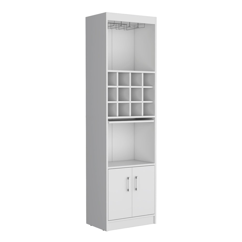 71" White Wood Bar Cabinet With Two Doors — view 4