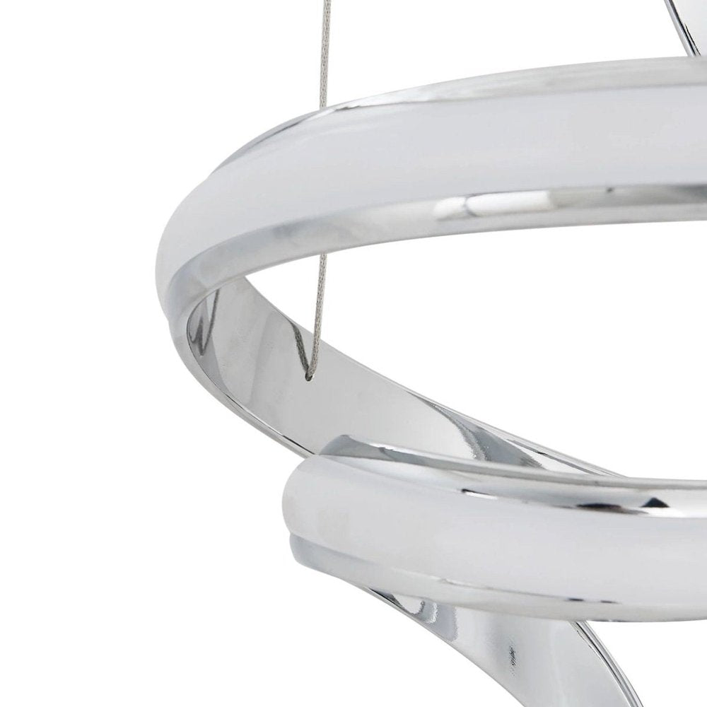 Silver Two Light Metal LED Dimmable Chandelier HomeRoots