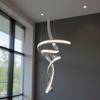 Silver Two Light Metal LED Dimmable Chandelier HomeRoots