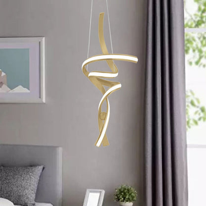 Gold Two Light Metal LED Dimmable Chandelier HomeRoots