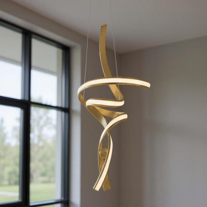 Gold Two Light Metal LED Dimmable Chandelier HomeRoots
