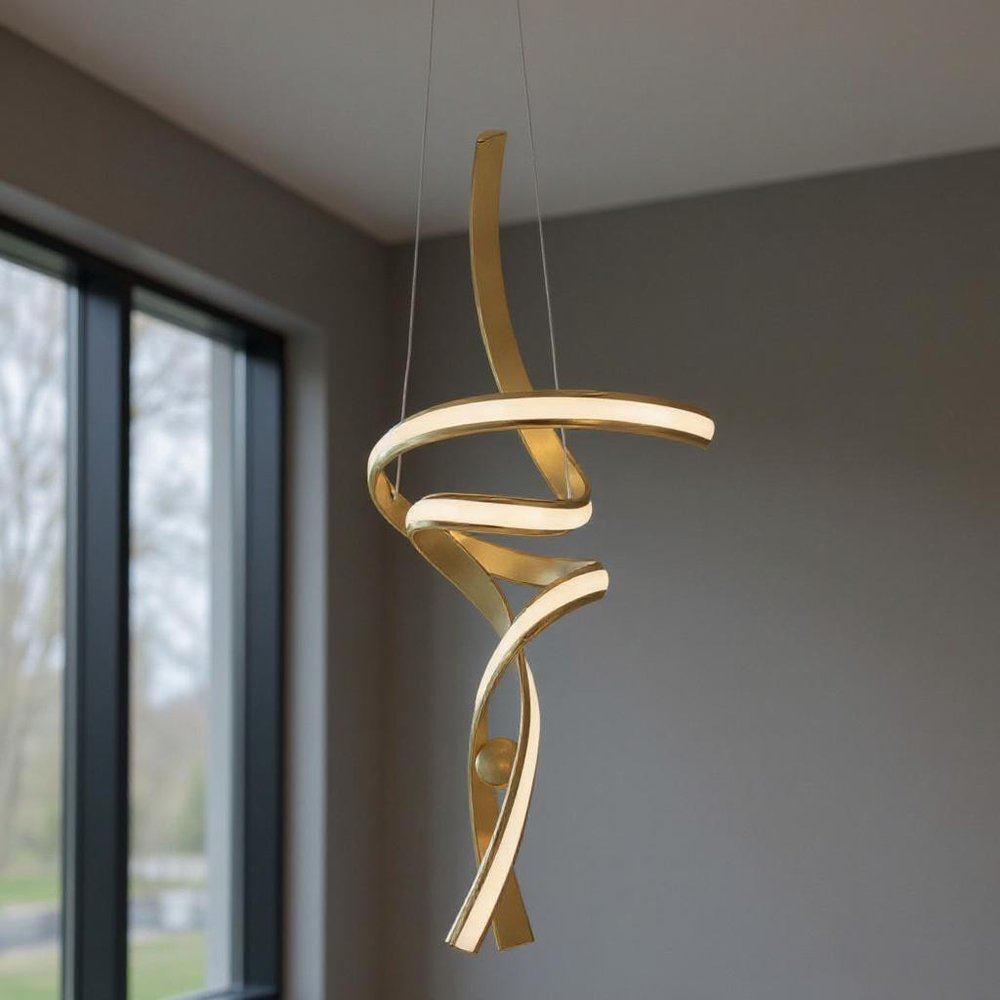 Gold Two Light Metal LED Dimmable Smart Enabled Chandelier HomeRoots