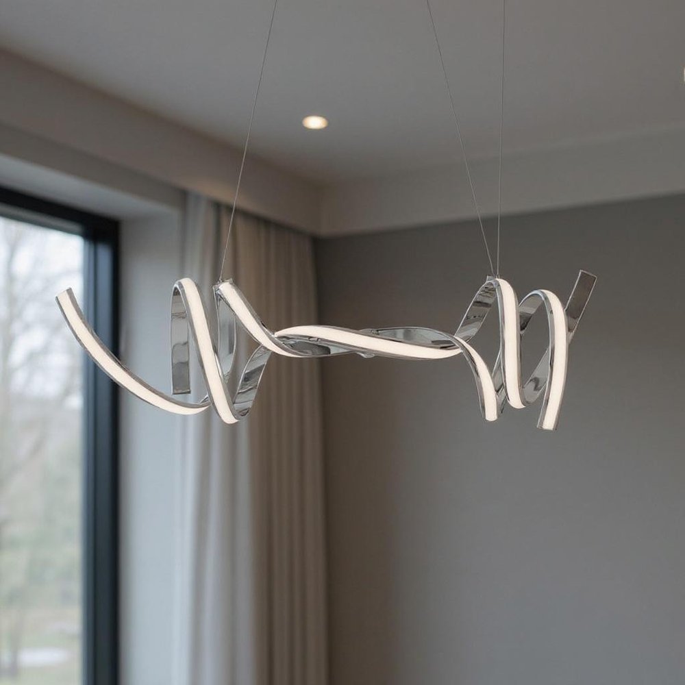 Silver Two Light Metal LED Dimmable Chandelier HomeRoots
