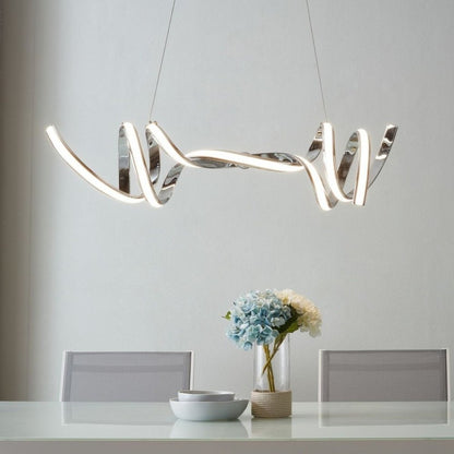 Silver Two Light Metal LED Dimmable Chandelier HomeRoots