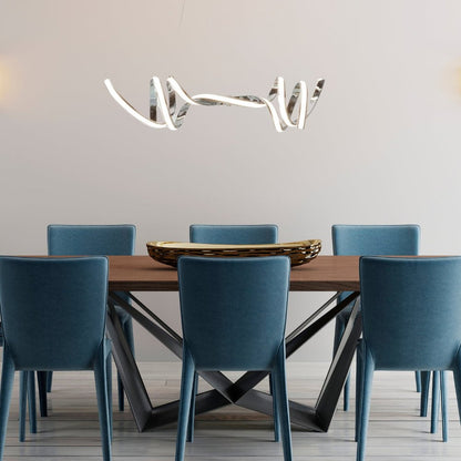Silver Two Light Metal LED Dimmable Chandelier HomeRoots