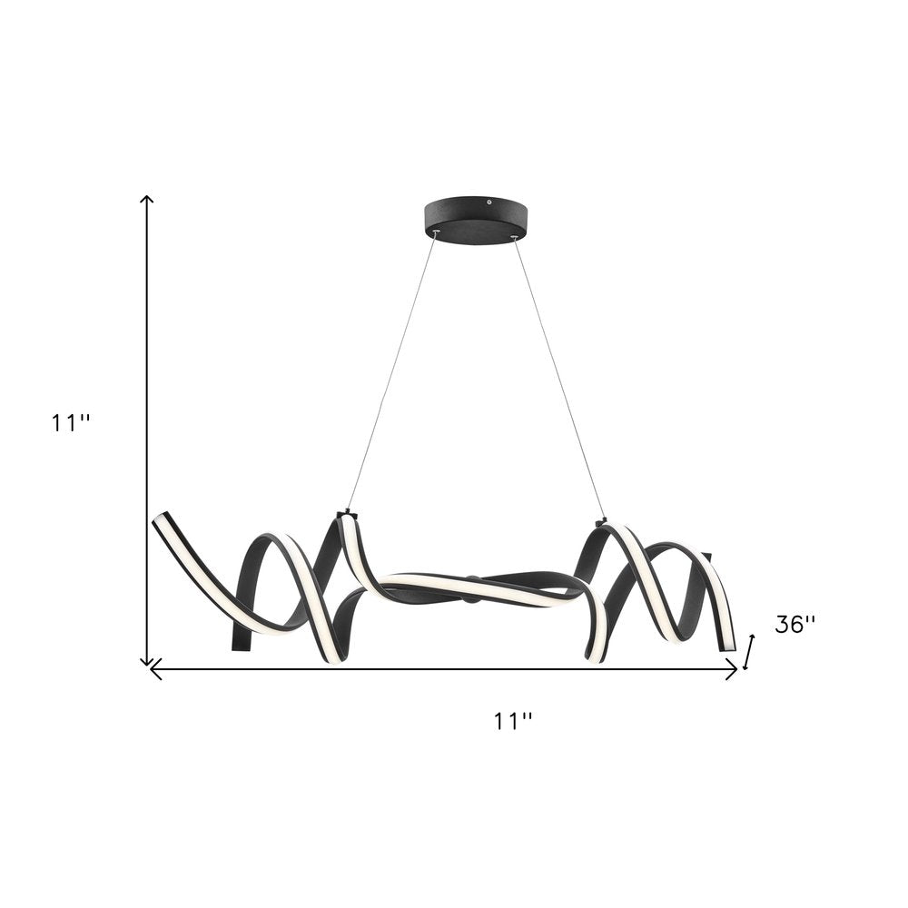 Black Two Light Metal LED Dimmable Chandelier HomeRoots