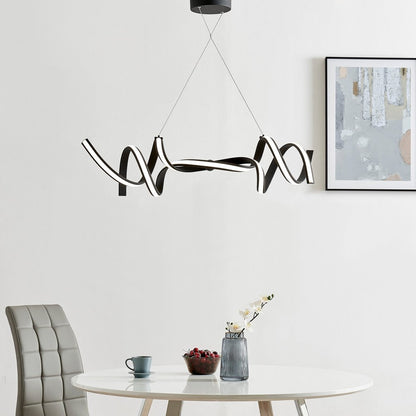 Black Two Light Metal LED Dimmable Chandelier HomeRoots