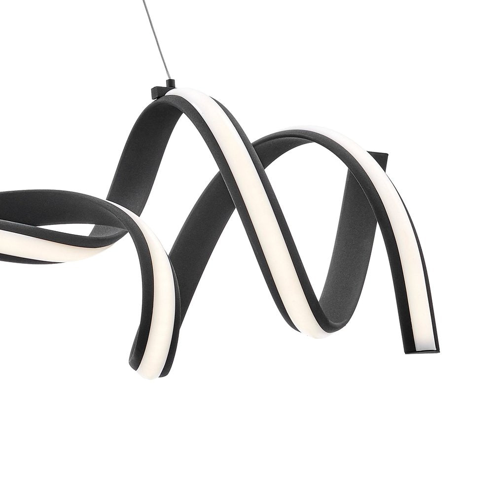 Black Two Light Metal LED Dimmable Chandelier HomeRoots