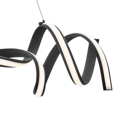Black Two Light Metal LED Dimmable Chandelier HomeRoots