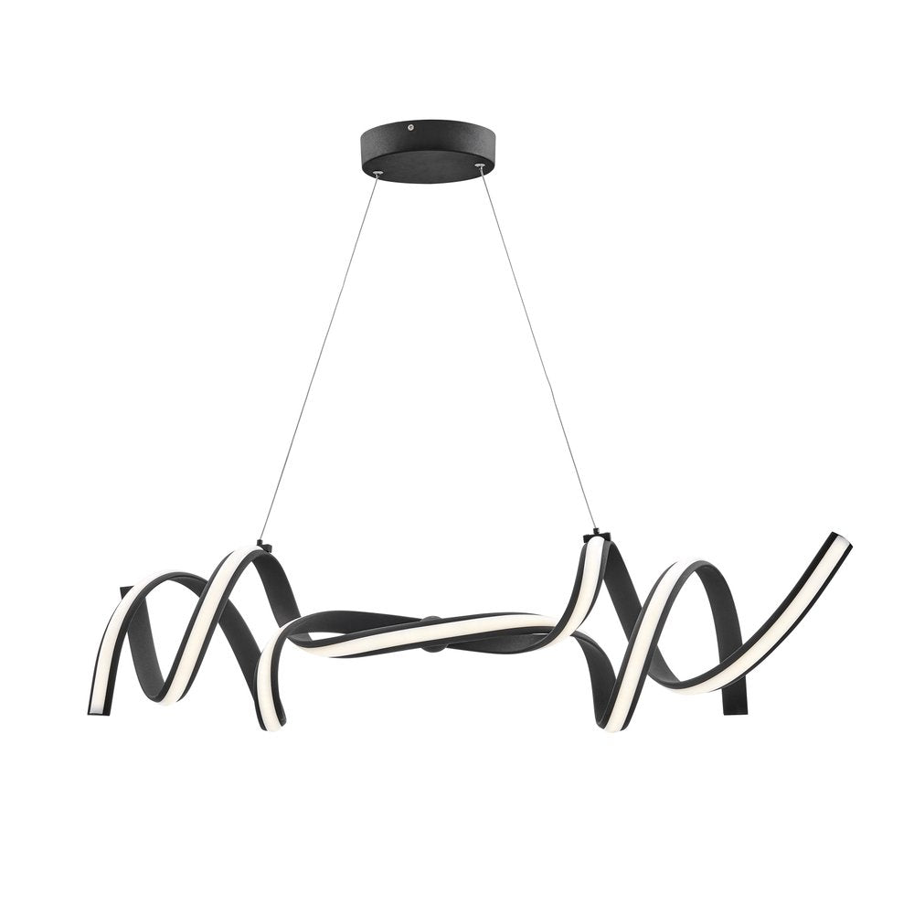 Black Two Light Metal LED Dimmable Smart Enabled Chandelier HomeRoots