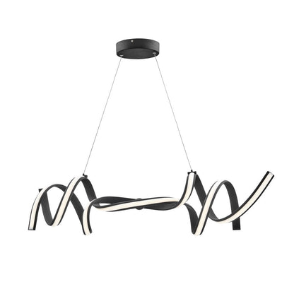 Black Two Light Metal LED Dimmable Smart Enabled Chandelier HomeRoots