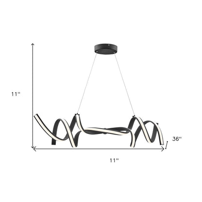 Black Two Light Metal LED Dimmable Smart Enabled Chandelier HomeRoots