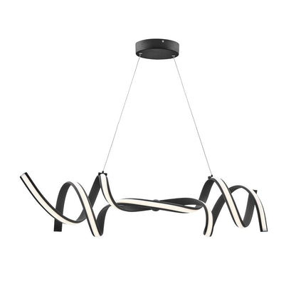 Black Two Light Metal LED Dimmable Smart Enabled Chandelier HomeRoots