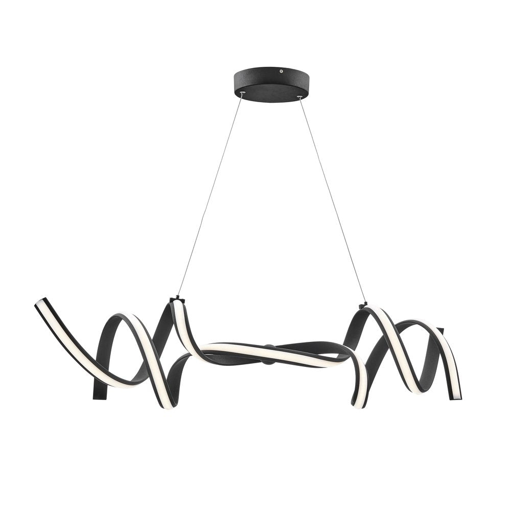 Black Two Light Metal LED Dimmable Smart Enabled Chandelier HomeRoots