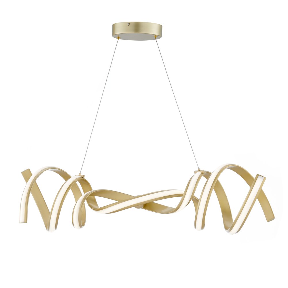 Gold Two Light Metal LED Dimmable Chandelier HomeRoots