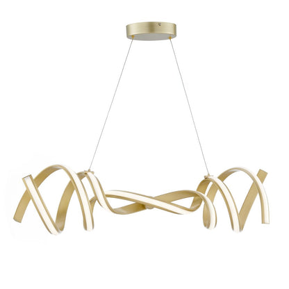 Gold Two Light Metal LED Dimmable Chandelier HomeRoots