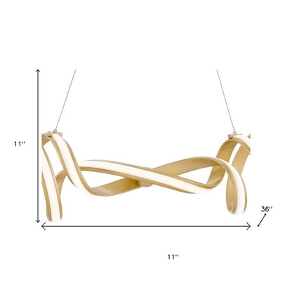 Gold Two Light Metal LED Dimmable Chandelier HomeRoots
