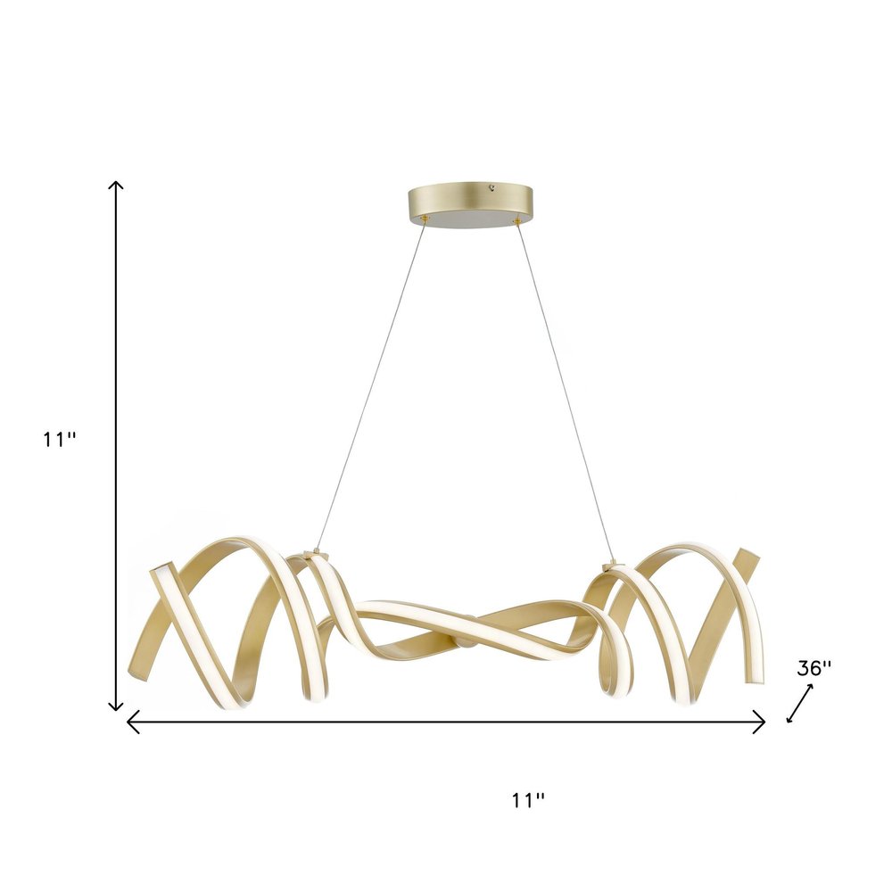 Gold Two Light Metal LED Dimmable Smart Enabled Chandelier HomeRoots