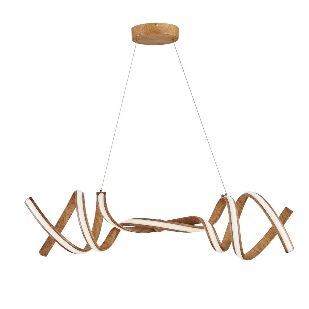 Brown Two Light Metal LED Dimmable Chandelier HomeRoots