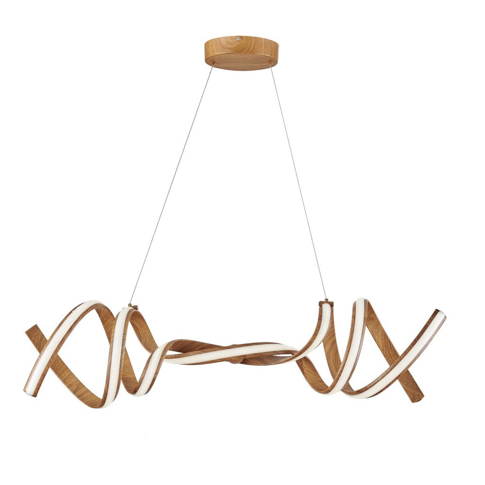 Brown Two Light Metal LED Dimmable Chandelier HomeRoots