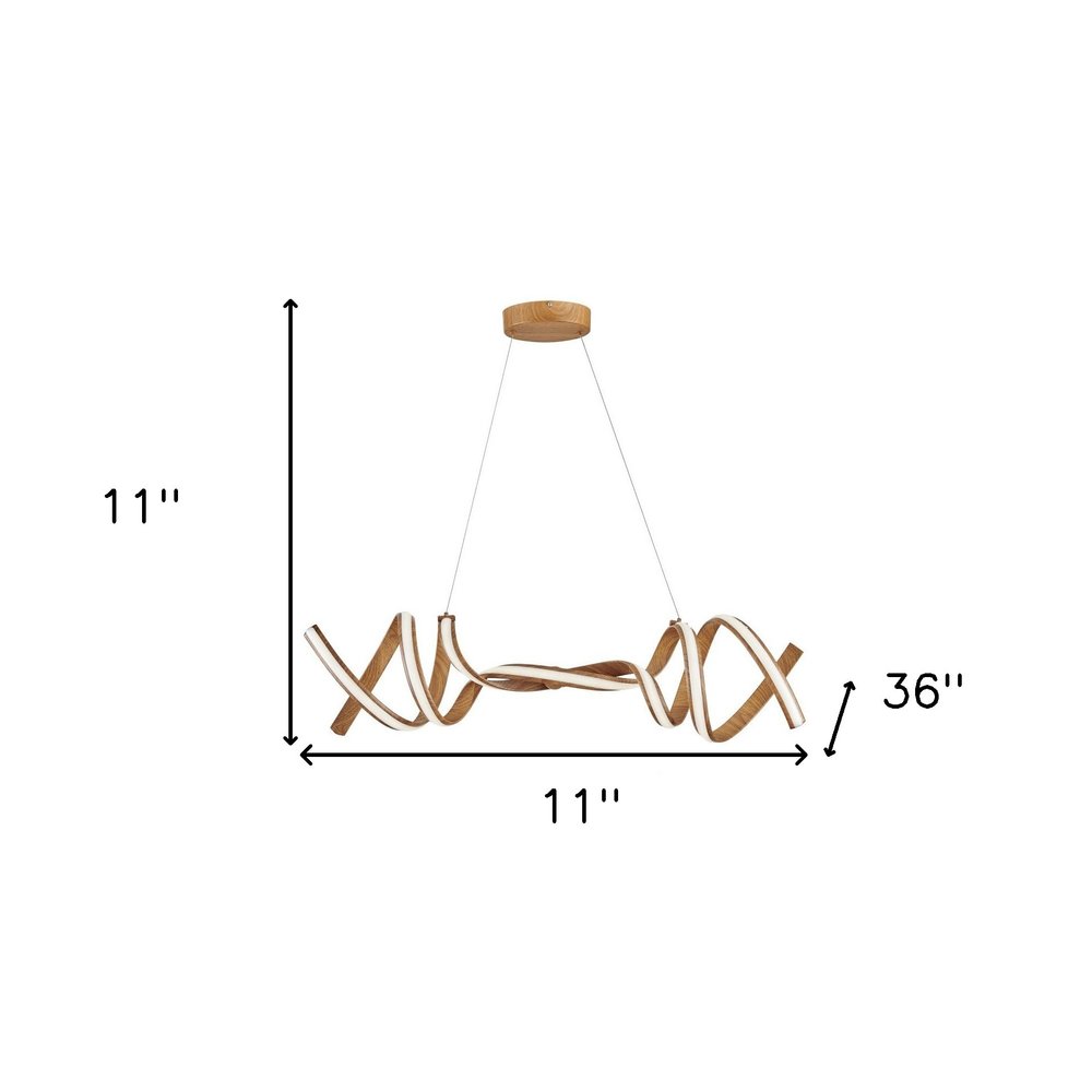 Brown Two Light Metal LED Dimmable Smart Enabled Chandelier HomeRoots