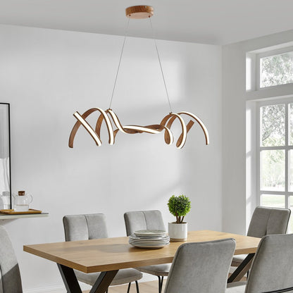 Brown Two Light Metal LED Dimmable Smart Enabled Chandelier HomeRoots