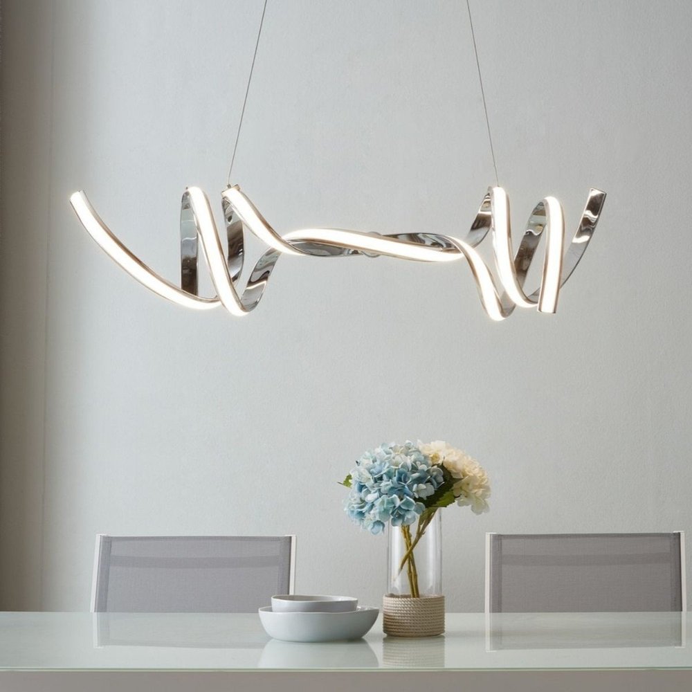 Silver Two Light Metal LED Dimmable Smart Enabled Chandelier HomeRoots