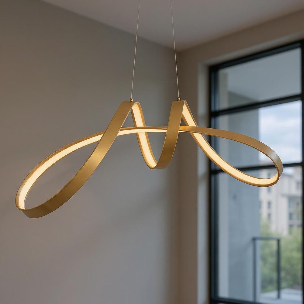 Gold Metal LED Dimmable Chandelier HomeRoots
