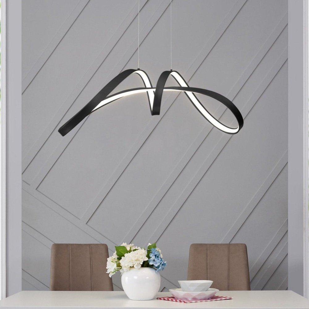 Black Metal LED Dimmable Chandelier HomeRoots
