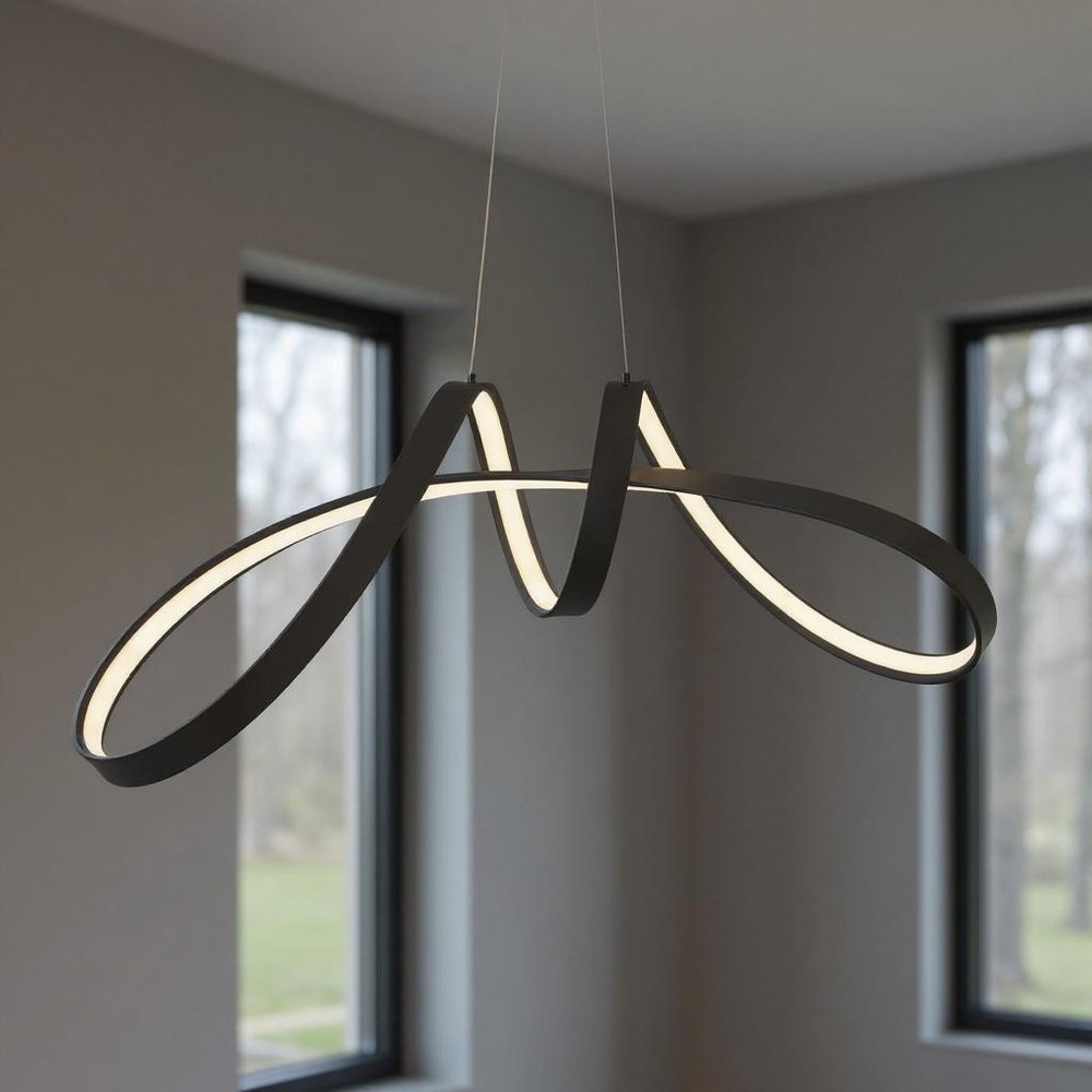 Black Metal LED Dimmable Smart Enabled Chandelier HomeRoots