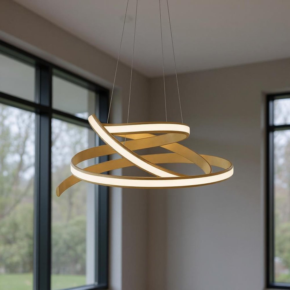 Gold Metal LED Dimmable Smart Enabled Chandelier HomeRoots