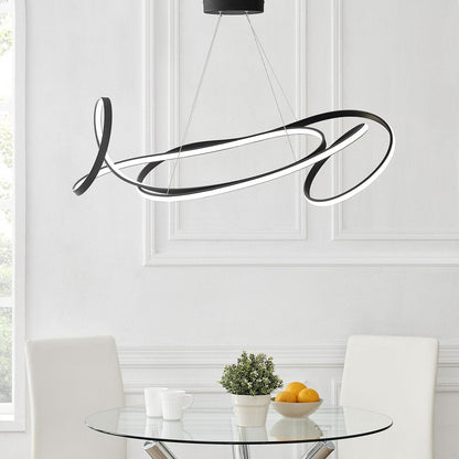Black Metal LED Dimmable Chandelier HomeRoots