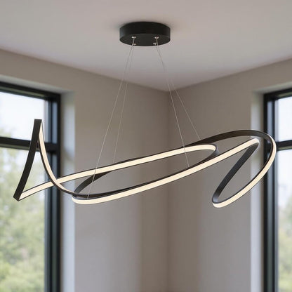 Black Metal LED Dimmable Smart Enabled Chandelier HomeRoots