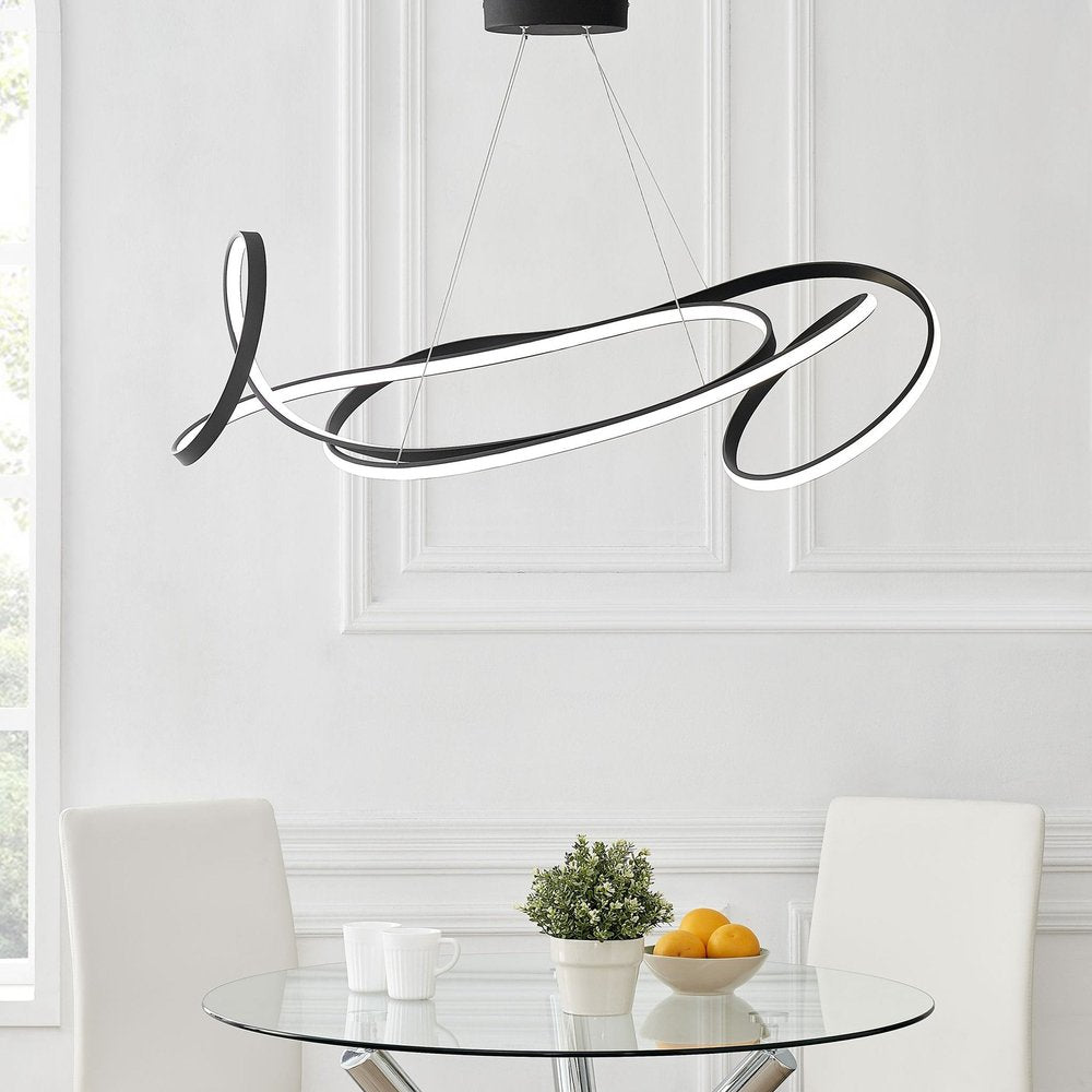 Black Metal LED Dimmable Smart Enabled Chandelier HomeRoots
