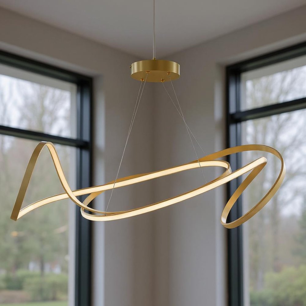 Gold Metal LED Dimmable Smart Enabled Chandelier HomeRoots