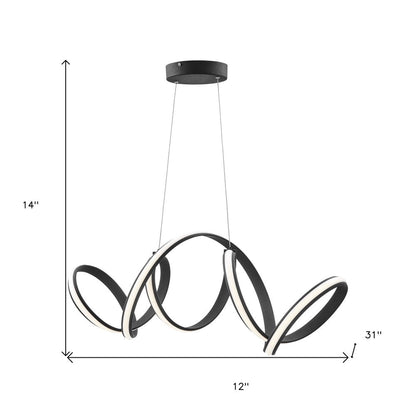 Black Metal LED Dimmable Chandelier HomeRoots