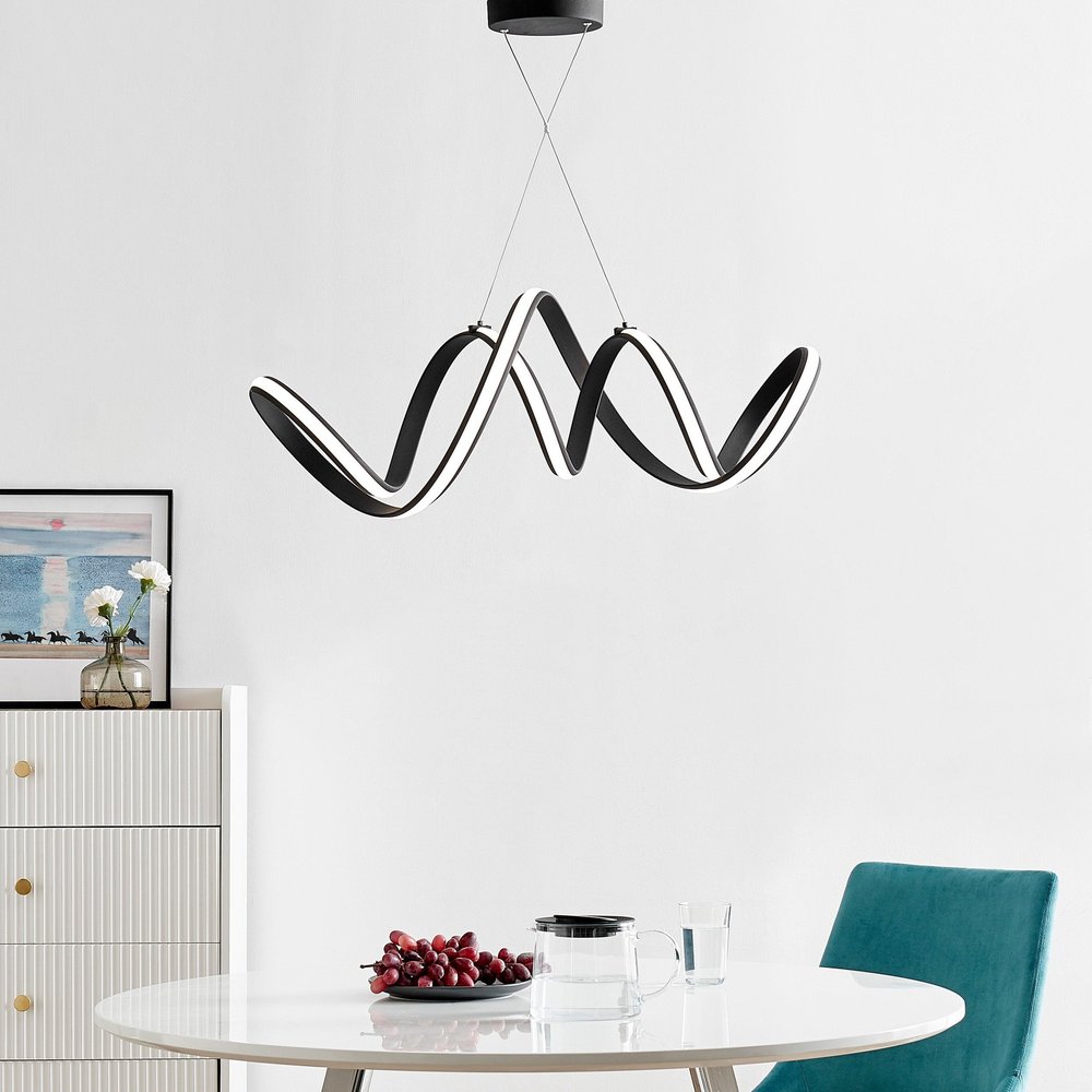 Black Metal LED Dimmable Chandelier HomeRoots