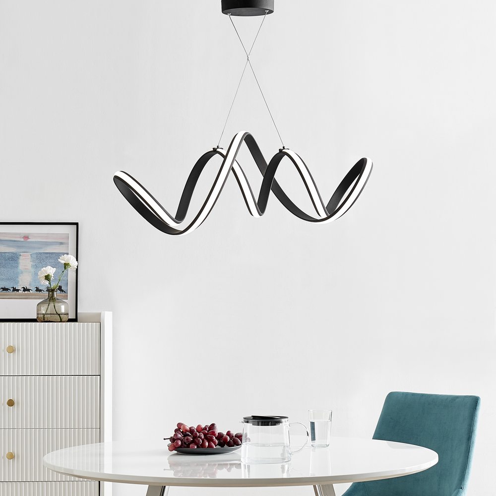 Black Metal LED Dimmable Smart Enabled Chandelier HomeRoots