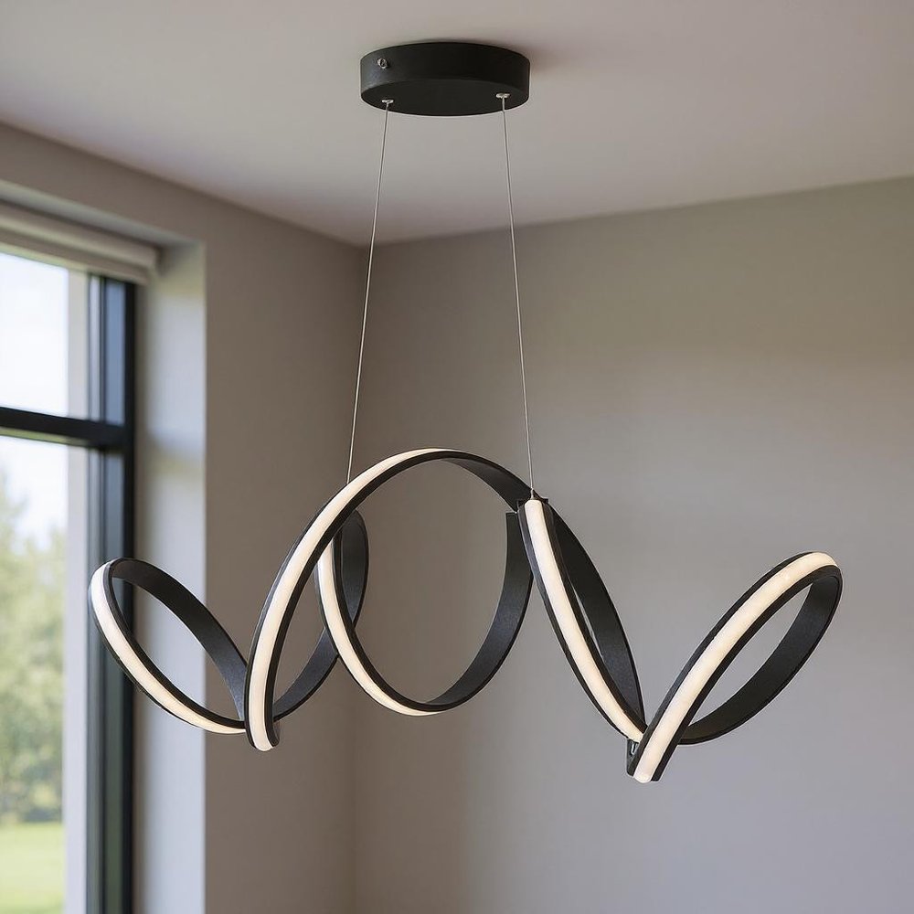 Black Metal LED Dimmable Smart Enabled Chandelier HomeRoots