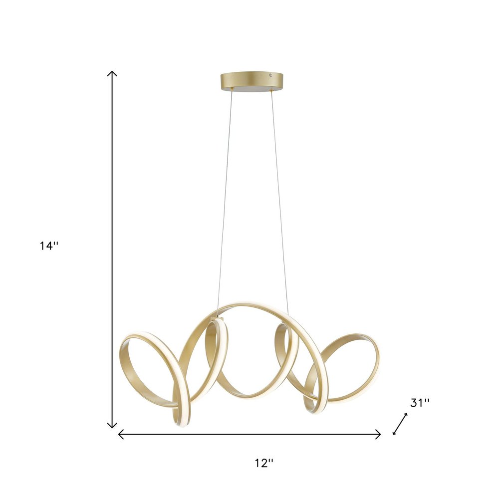 Gold Metal LED Dimmable Chandelier HomeRoots