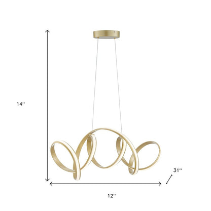 Gold Metal LED Dimmable Chandelier HomeRoots