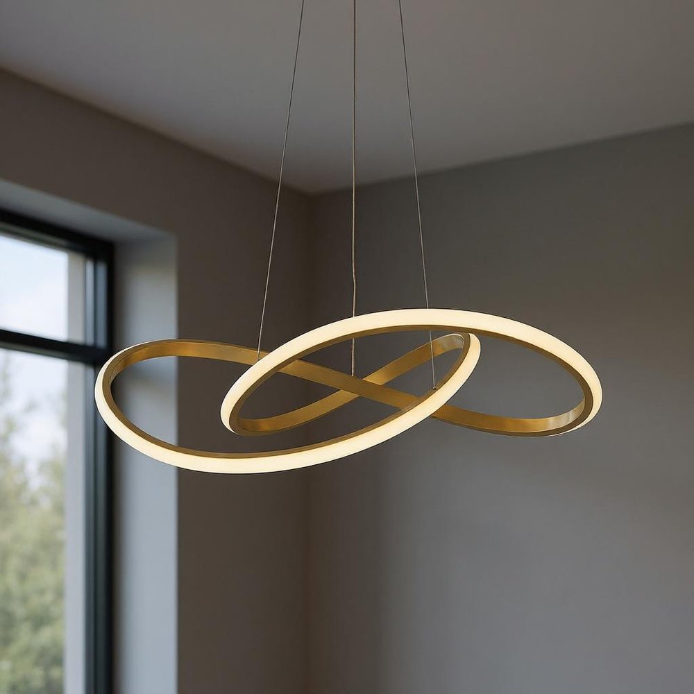 Gold Metal LED Dimmable Chandelier HomeRoots