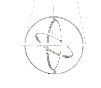 Silver Four Light Metal LED Dimmable Chandelier HomeRoots
