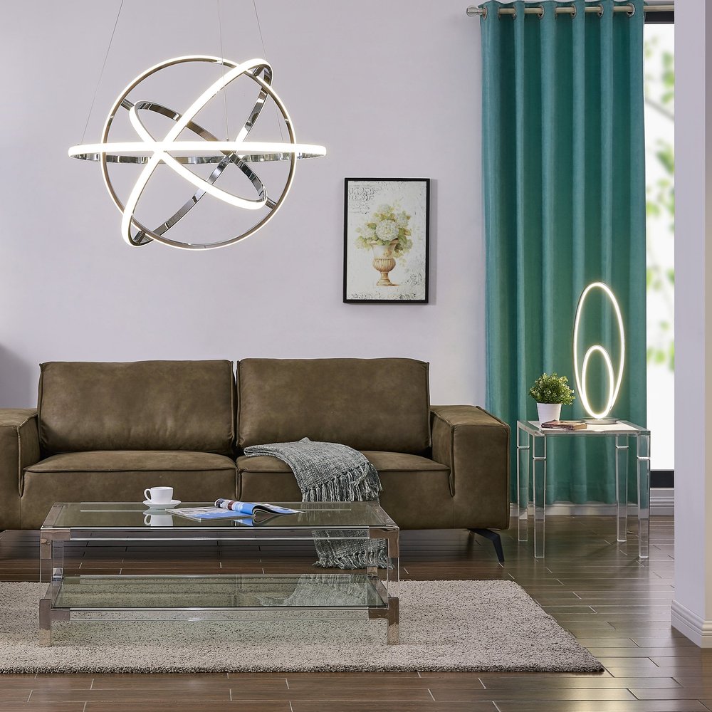 Silver Four Light Metal LED Dimmable Smart Enabled Chandelier HomeRoots