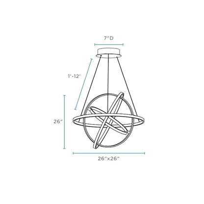 Silver Four Light Metal LED Dimmable Smart Enabled Chandelier HomeRoots