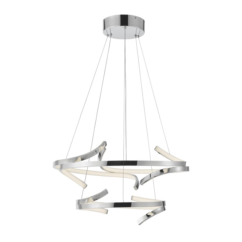Silver Two Light Metal LED Dimmable Smart Enabled Chandelier HomeRoots