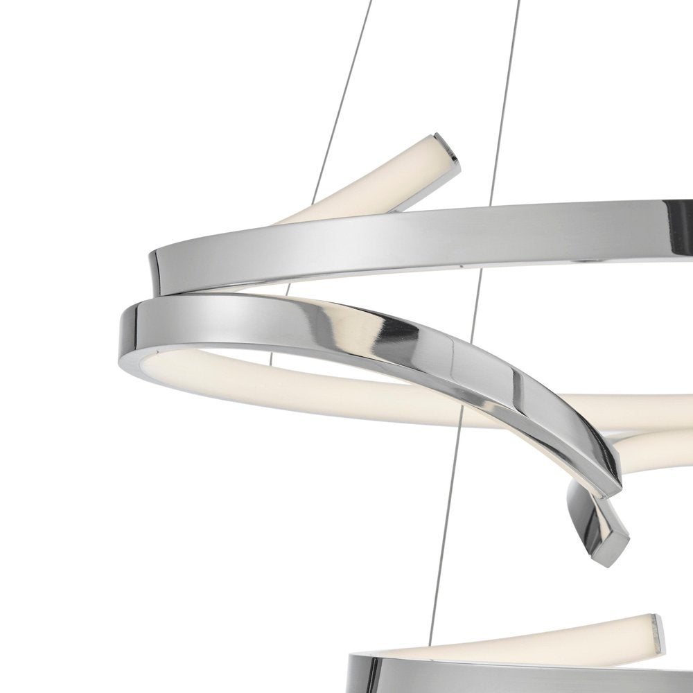 Silver Two Light Metal LED Dimmable Smart Enabled Chandelier HomeRoots